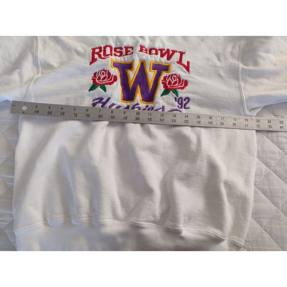 Vtg 92 Rose Bowl Washington Huskies Crewneck Sweatshirt UOW Sz M Embroidered 90s - Picture 5 of 10